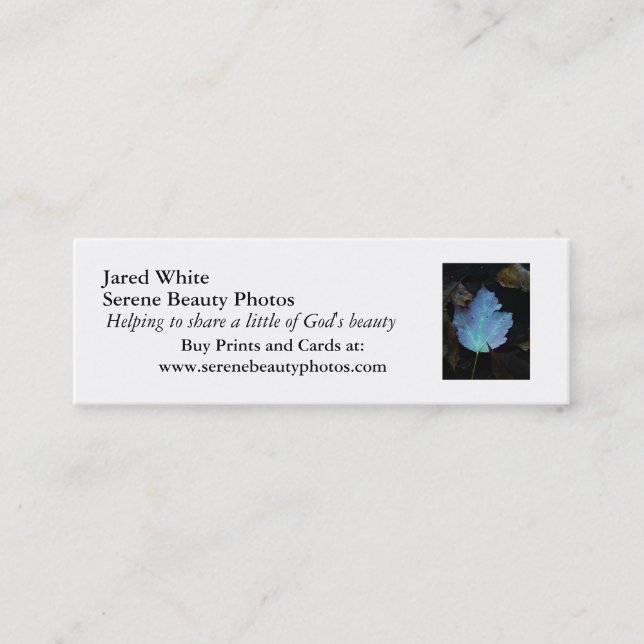 Minitarjeta De Visita DSC07579, blanco de Jared, fotos serenas de la (Anverso)