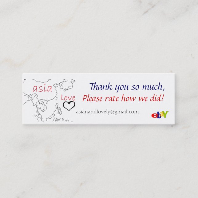 Minitarjeta De Visita eBay y etsy (Anverso)
