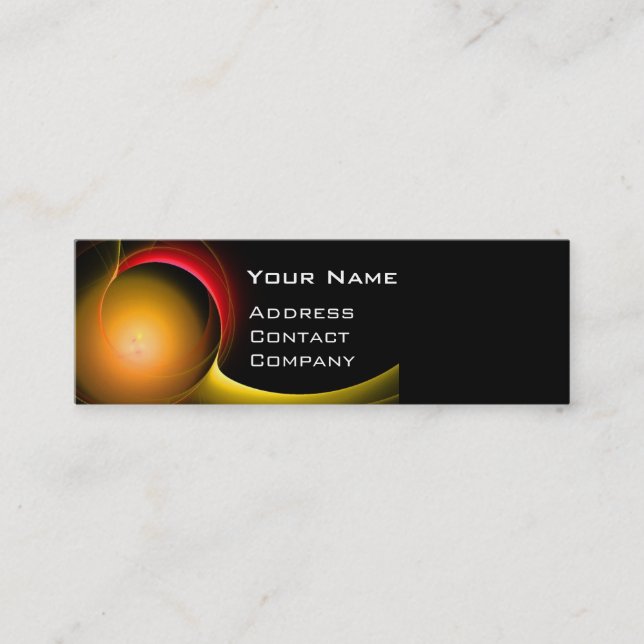 Minitarjeta De Visita ECLIPSE MONOGRAM Negro amarillo vibrante (Anverso)