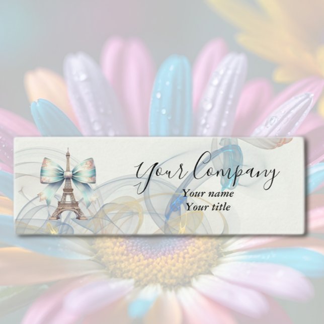 Minitarjeta De Visita Eiffel Tower & Bow Mini Business Card (Subido por el creador)