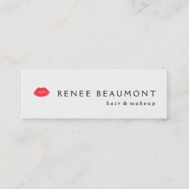 Minitarjeta De Visita El beso rojo levanta simple cabello blanco y belle