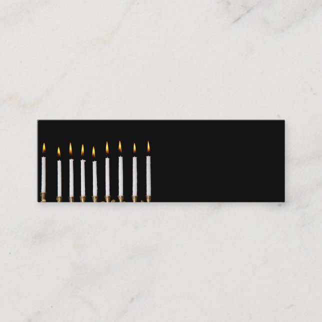 Minitarjeta De Visita El blanco ardiendo de Jánuca Menorah mira al (Anverso)