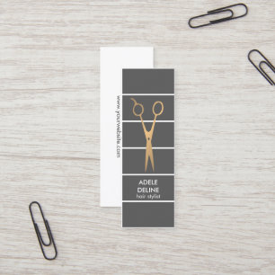 Minitarjeta De Visita El cobre gris elegante moderno Scissor al