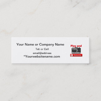 Minitarjeta De Visita El dominio video YouTube suscribe y juega