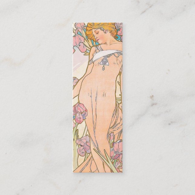 Minitarjeta De Visita El Iris (1897) de Alphonse Mucha Bookmark (Anverso)