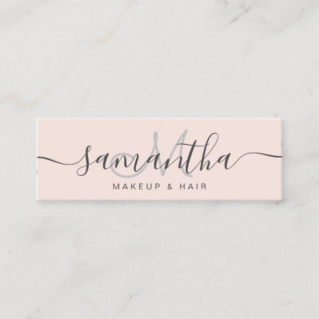 Minitarjeta De Visita El moderno y elegante cabello de maquillaje rosa d (Anverso)