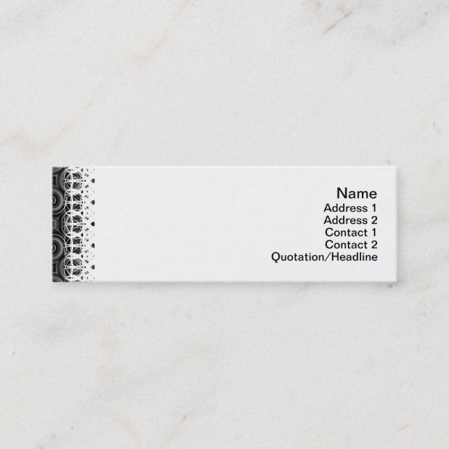 Minitarjeta De Visita El negro agita pequeño (Anverso)