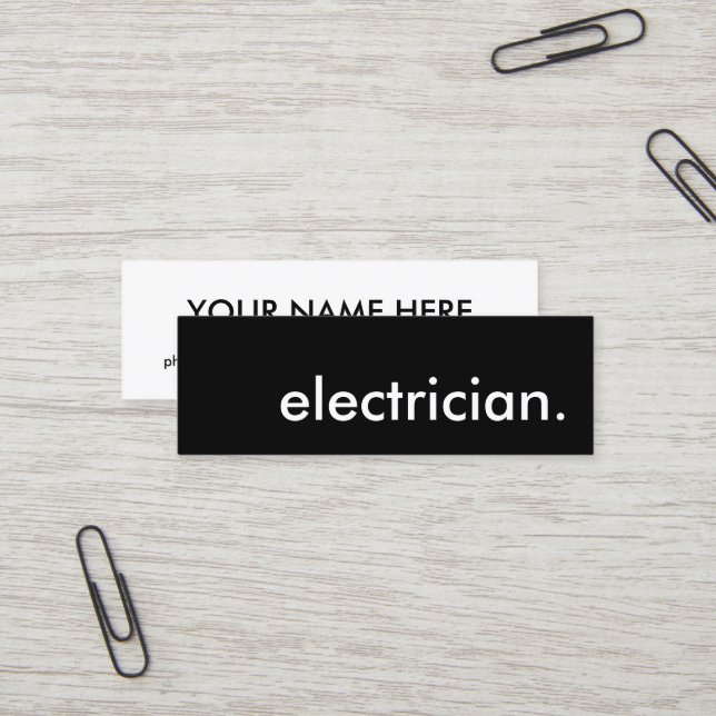 Minitarjeta De Visita electricista. (Anverso/Reverso In Situ)