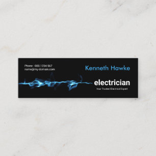 Minitarjeta De Visita Electricista eléctrico azul llamativo del