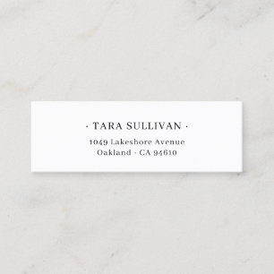 Minitarjeta De Visita Elegancia exótica. Tipografía mínima 07 .