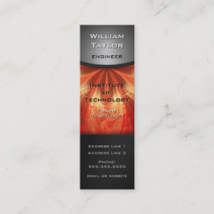 Minitarjeta De Visita Elegancia metálica roja con vertical del código 