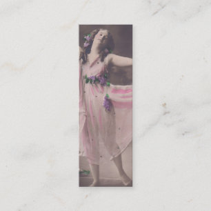 Minitarjeta De Visita Elegancia vintage en el marcador de vestimenta flo