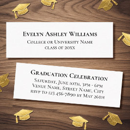 Minitarjeta De Visita Elegant Graduation Name Invitation Insert Cards