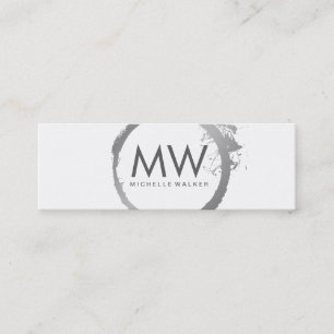 Minitarjeta De Visita Elegante anillo falso plateado con monograma de Mo