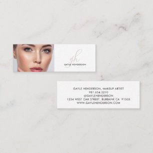 Minitarjeta De Visita Elegante Artista de Maquillaje Fotográfico con Let