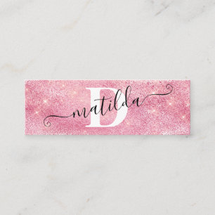 Minitarjeta De Visita Elegante artista de maquillaje rosa-purpurina dora