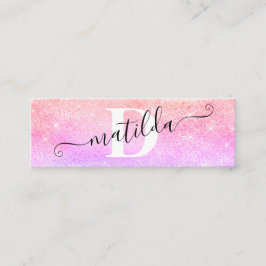 Minitarjeta De Visita Elegante artista moderno de maquillaje purpurina p