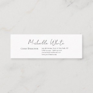 Minitarjeta De Visita Elegante Blanco Profesional Moderno Sencillo