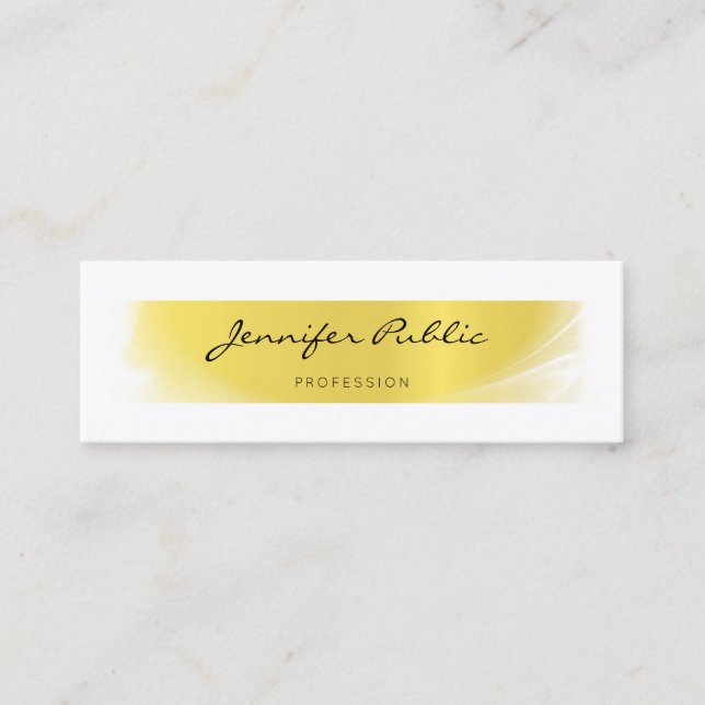Minitarjeta De Visita Elegante caligrafiado Trendy Gold Professional Lux (Anverso)