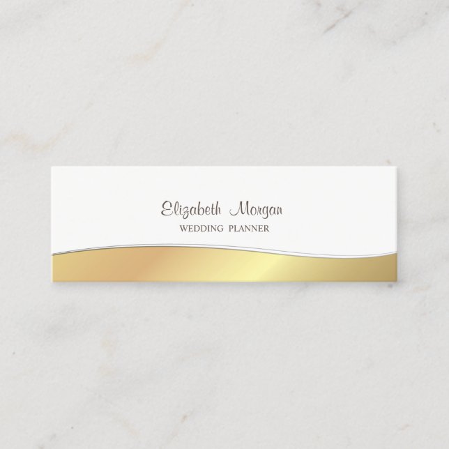 Minitarjeta De Visita Elegante Con Estilo Sofisticado, Dorado Falso (Anverso)