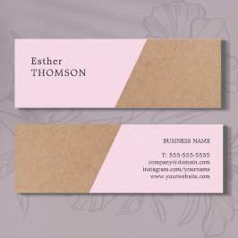 Minitarjeta De Visita Elegante Consultor Geométrico Rosa Kraft