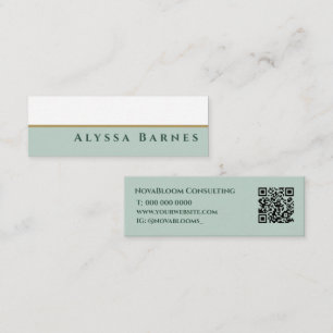 Minitarjeta De Visita Elegante Consultor Pastel Green Gold