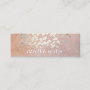 Minitarjeta De Visita Elegante Cosmetología Faux Relieve metalizado dora