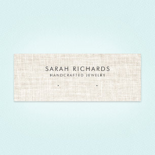 Minitarjeta De Visita Elegante Cream Tan Linen Look Earl Display