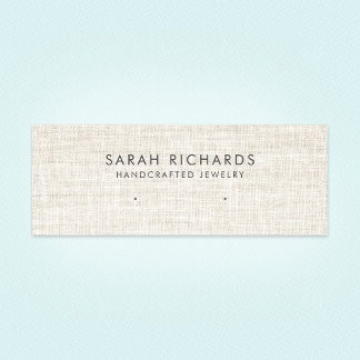 Minitarjeta De Visita Elegante Cream Tan Linen Look Earl Display