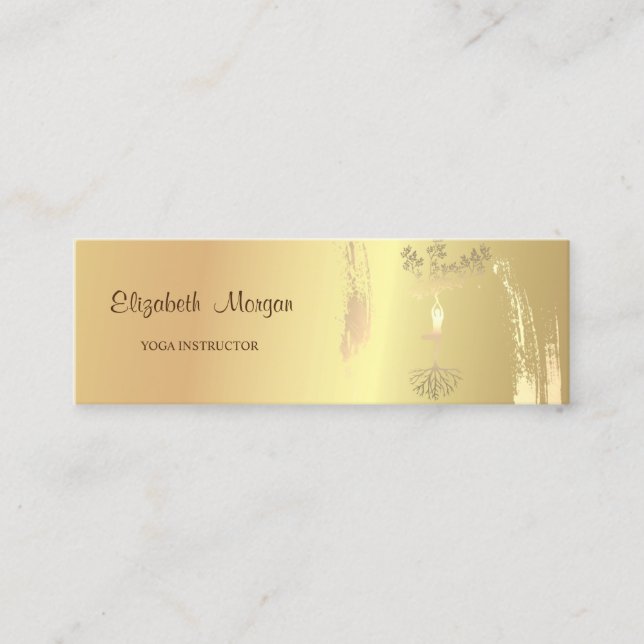 Minitarjeta De Visita Elegante, escobilla de escoba de oro (Anverso)
