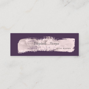 Minitarjeta De Visita Elegante Estilo Simple, Violeta, Paint Stroke