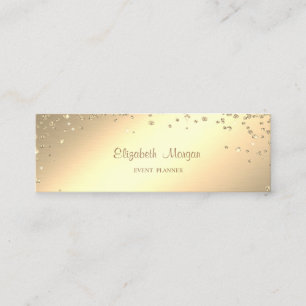 Minitarjeta De Visita Elegante Estiloso Simple Oro Diamantes