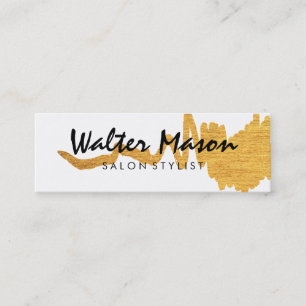 Minitarjeta De Visita Elegante Faux Gold Textura cepillado