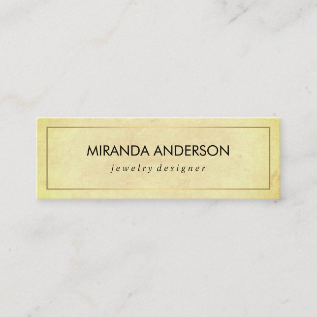 Minitarjeta De Visita Elegante Faux Golden Border Moda Textura (Anverso)