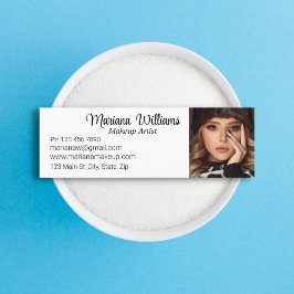 Minitarjeta De Visita elegante foto de artista de maquillaje de escritur