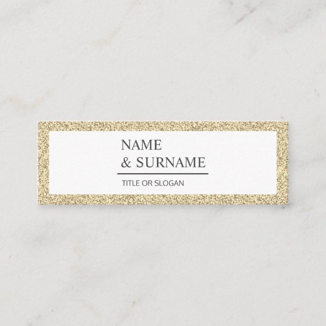 Minitarjeta De Visita Elegante Glitter LuxeTarjeta social Mini Business  (Anverso)