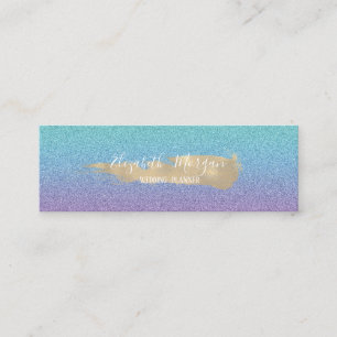 Minitarjeta De Visita Elegante Glitter Ombre Moderno, Pincelada