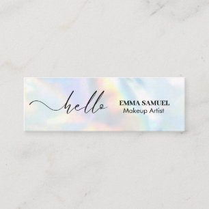 Minitarjeta De Visita Elegante Hola caligrafía mínima