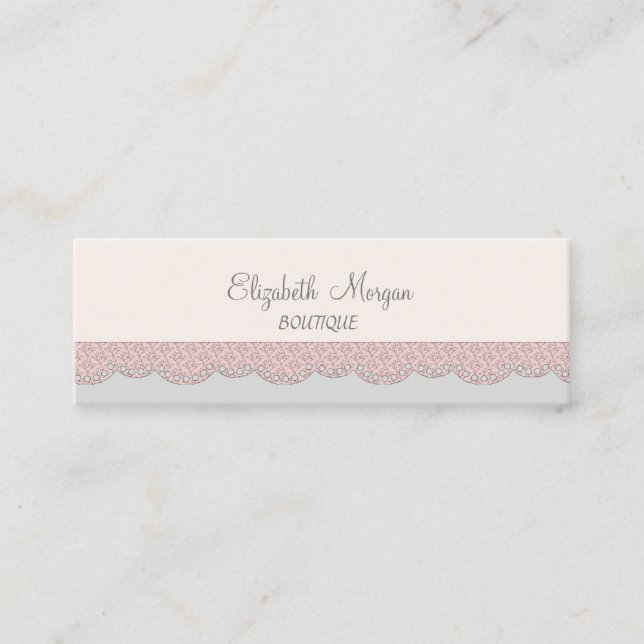 Minitarjeta De Visita Elegante Lujo Chic , Encaje (Anverso)
