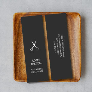 Minitarjeta De Visita Elegante minimalista Gris Gris Blanco Hairstylist