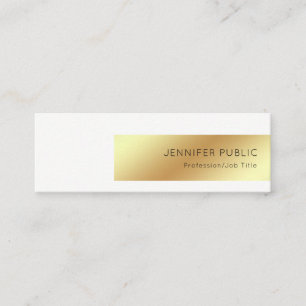 Minitarjeta De Visita Elegante Moda profesional moderna de oro blanco si