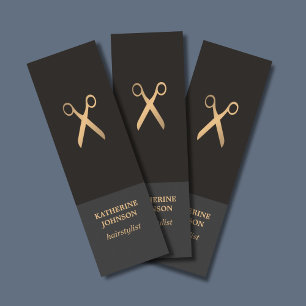 Minitarjeta De Visita Elegante Moda Sencilla Oscura Faux Gold Hair Styli