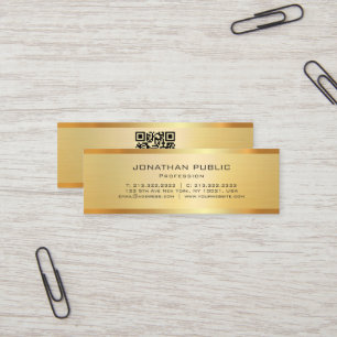 Minitarjeta De Visita Elegante Moderno Código QR Profesional Glamour Dor