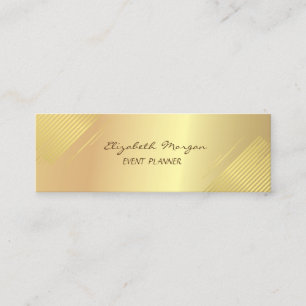 Minitarjeta De Visita Elegante Moderno, Faux Gold, Stripes