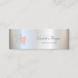 Minitarjeta De Visita Elegante Moderno Profesional Chic, Corazones, Plat