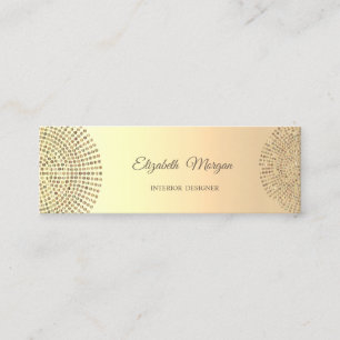 Minitarjeta De Visita Elegante Moderno Profesional, Puntos de Oro