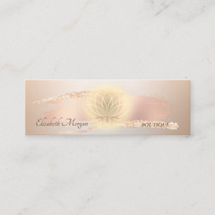Minitarjeta De Visita Elegante Moderno, Rosa Chic Dorado Pincelada de Tr