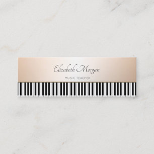 Minitarjeta De Visita Elegante Moderno, Teclas de Piano, Profesor de Mús