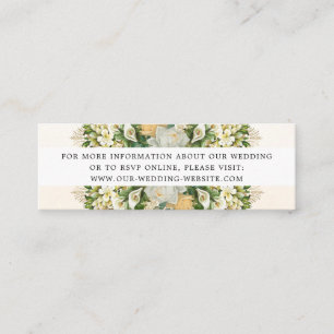 Minitarjeta De Visita Elegante página web de Boda floral blanca RSVP Car