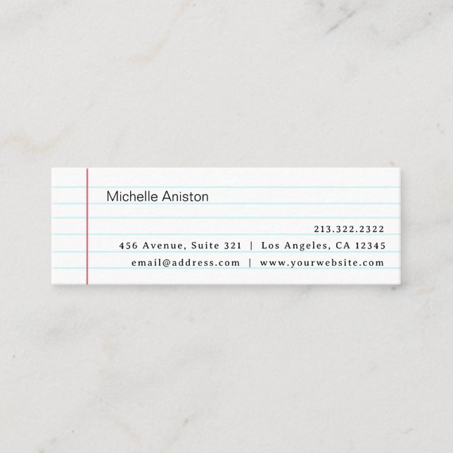 Minitarjeta De Visita Elegante papel portátil con línea blanca personali (Anverso)